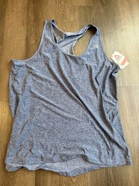 Reebok Women's Heathered Gray-Blue Racerback Tank